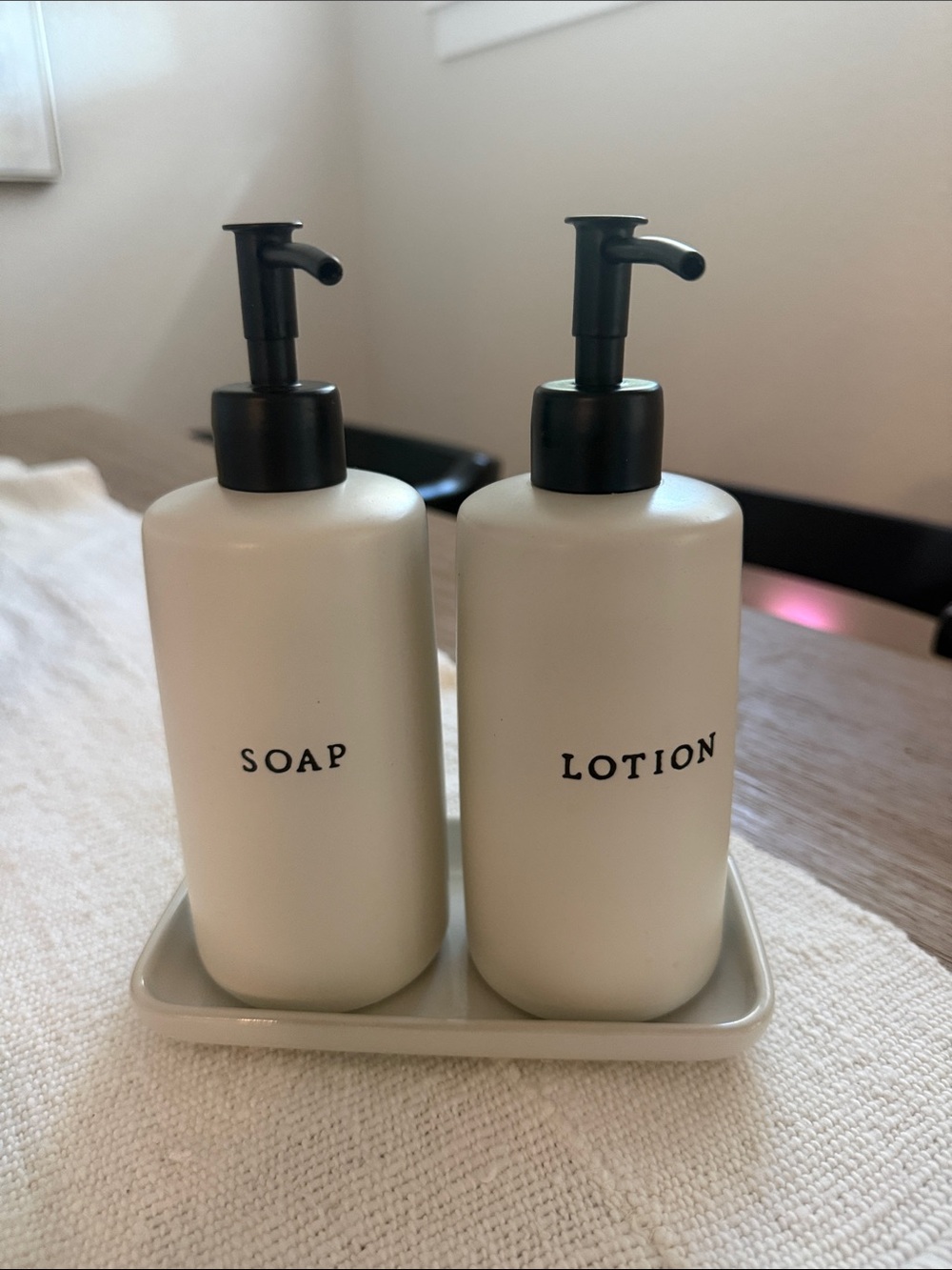 Hearth & Hand Cream Soap & Lotion Dispenser Set with Black Pumps